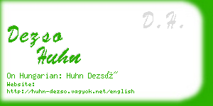 dezso huhn business card